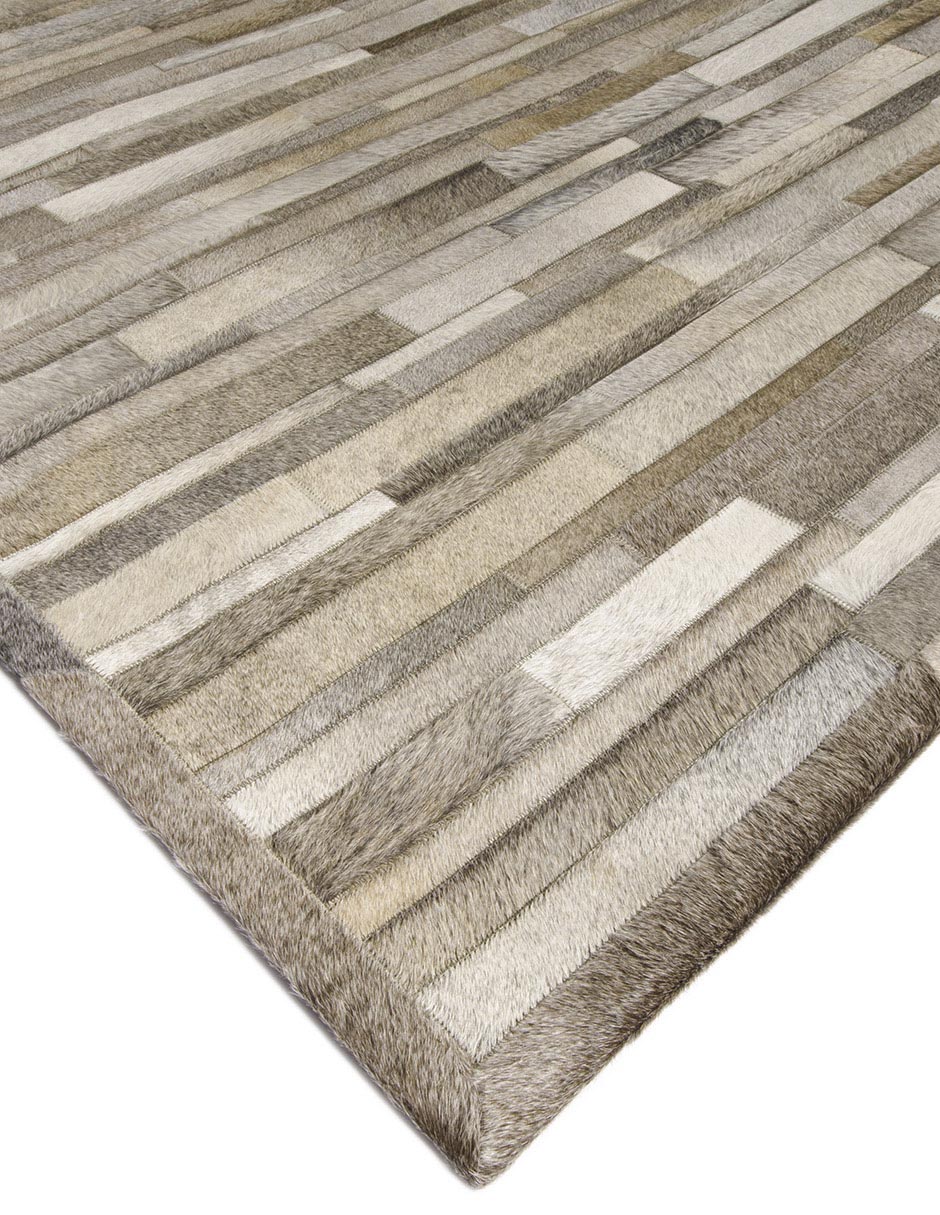TAPETE PELO PIEL D, 230 X 160 CM, GRIS
