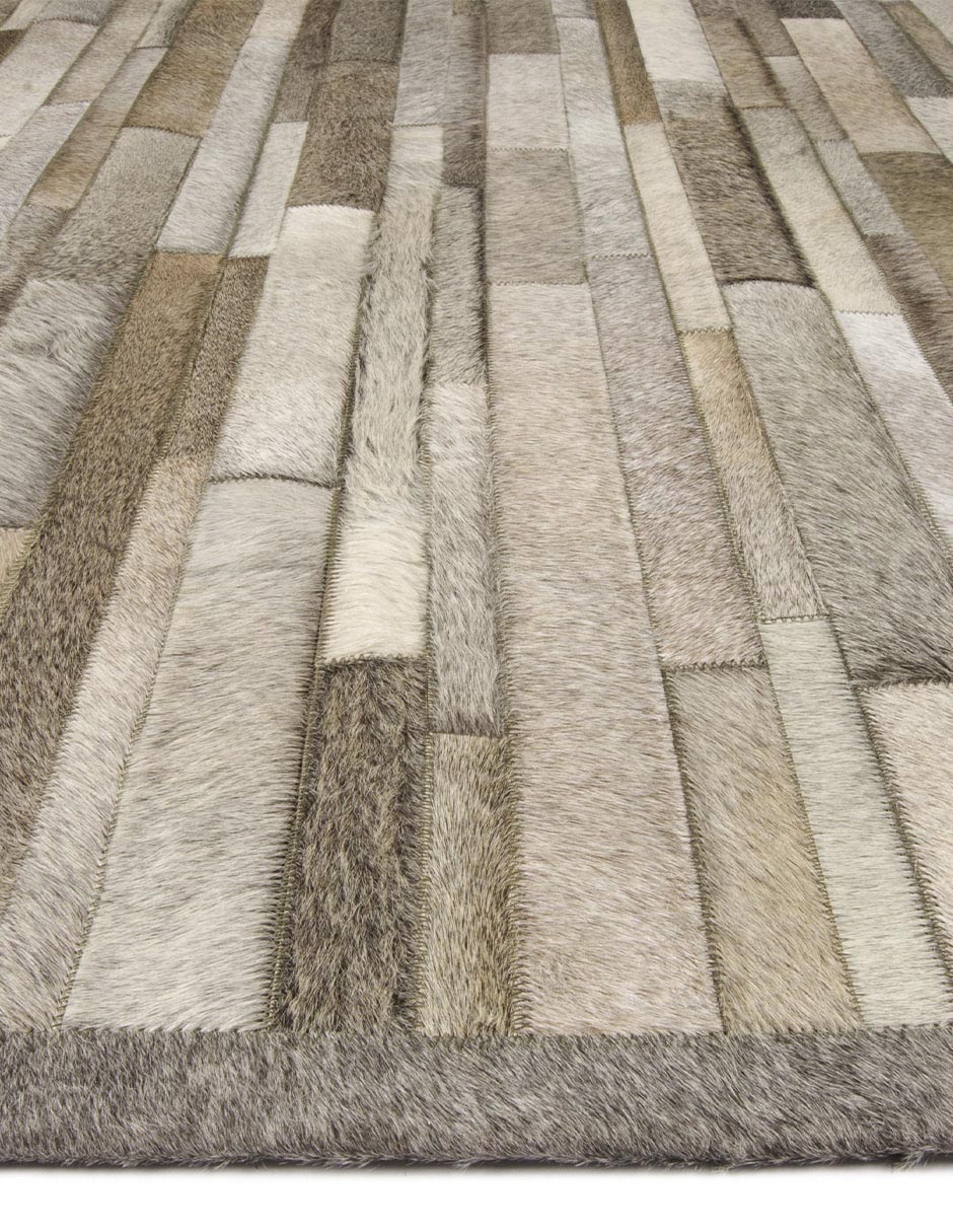 TAPETE PELO PIEL D, 230 X 160 CM, GRIS