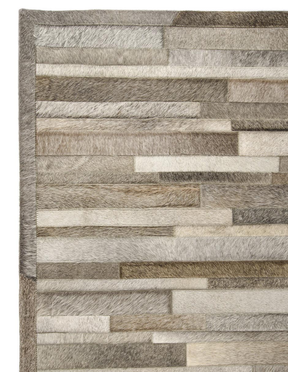 TAPETE PELO PIEL D, 230 X 160 CM, GRIS