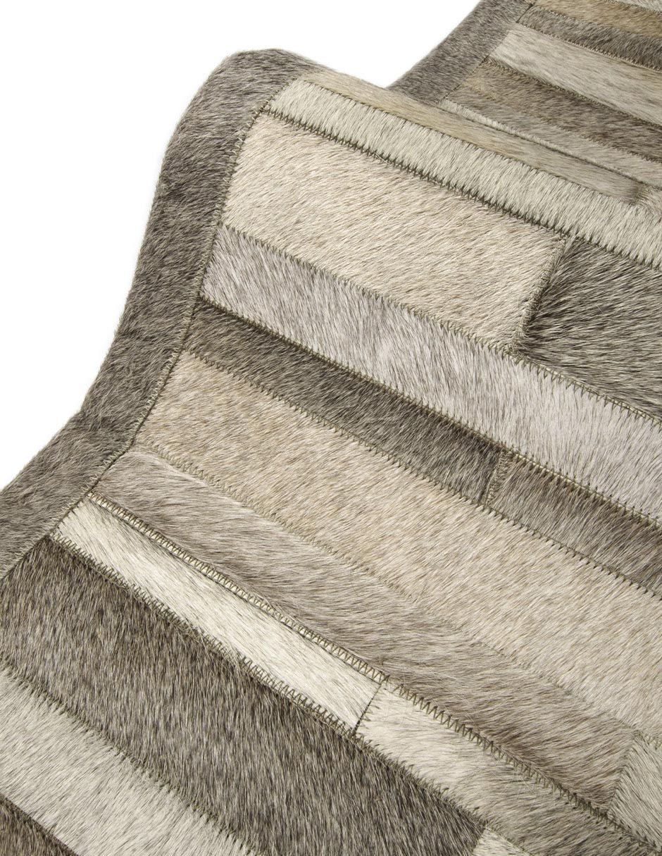 TAPETE PELO PIEL D, 230 X 160 CM, GRIS